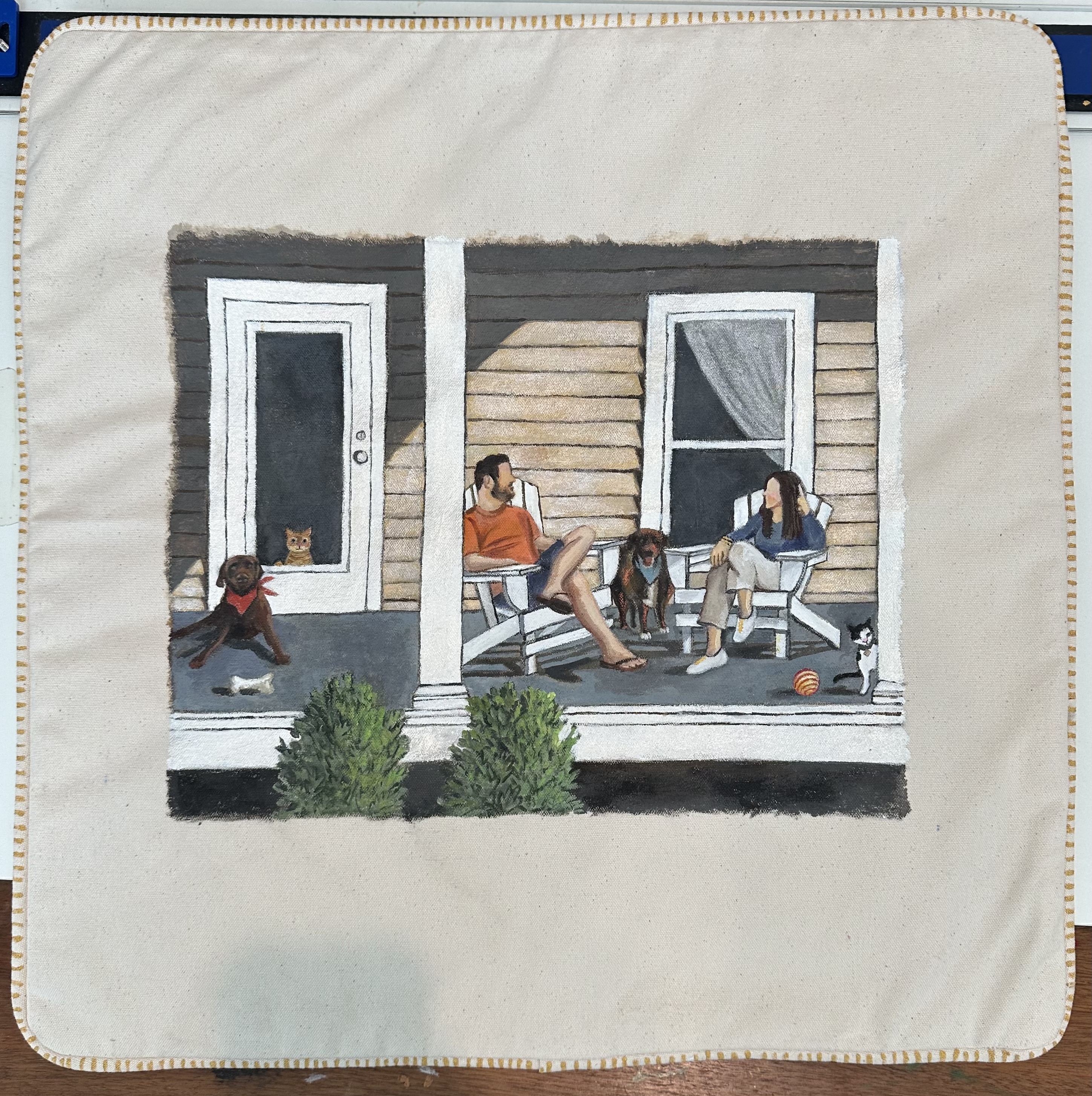 Custom Pillow, Adam & Becca